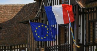 French flag flying in Deauville