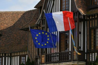 French flag flying in Deauville