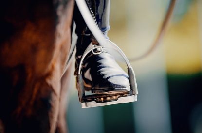 Boot of Jockey in Stirrups