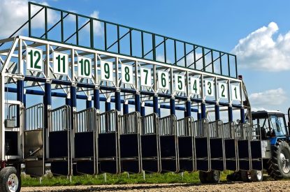 Tractor with Horse Race Start Gate