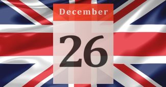 December 26th Calendar Page Against UK Flag