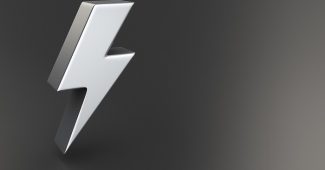 3D Silver Lightening Bolt