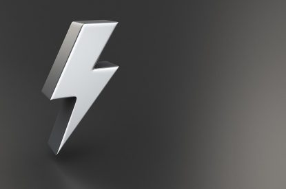 3D Silver Lightening Bolt