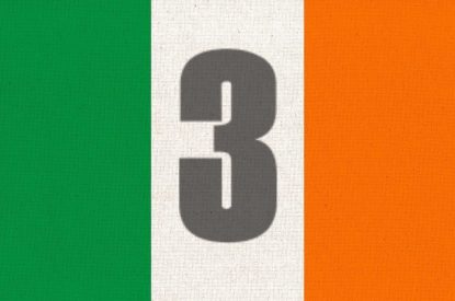 Flag of Ireland with Number 3