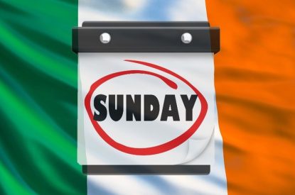 Sunday Calendar Against Irish Flag