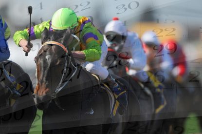 Calendar Pages Against Horse Race Leader