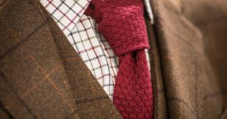 Tweed Jacket and Tie Close Up