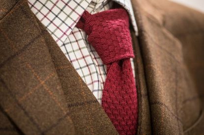 Tweed Jacket and Tie Close Up