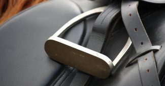 Close Up of Black Leather Saddle