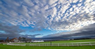 York Racecourse Against Blue Cloudy Sky