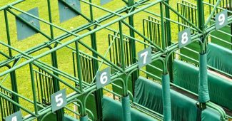 Top View of Green Horse Race Start Gate