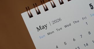 May 2026 Calendar Page Close Up