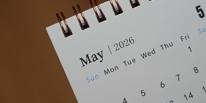 May 2026 Calendar Page Close Up