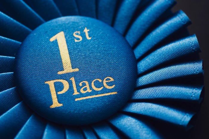 Blue 1st Place Rosette Close Up