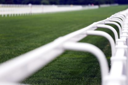 Blurred White Racecourse Railing